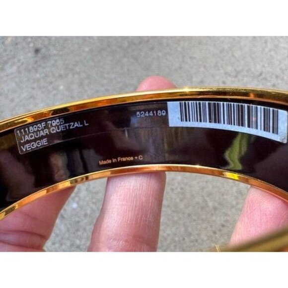 Hermes Bracelet Bangle Cloisonne Rare Enamel Gm Jaguar Quetzal - Picture 14 of 15